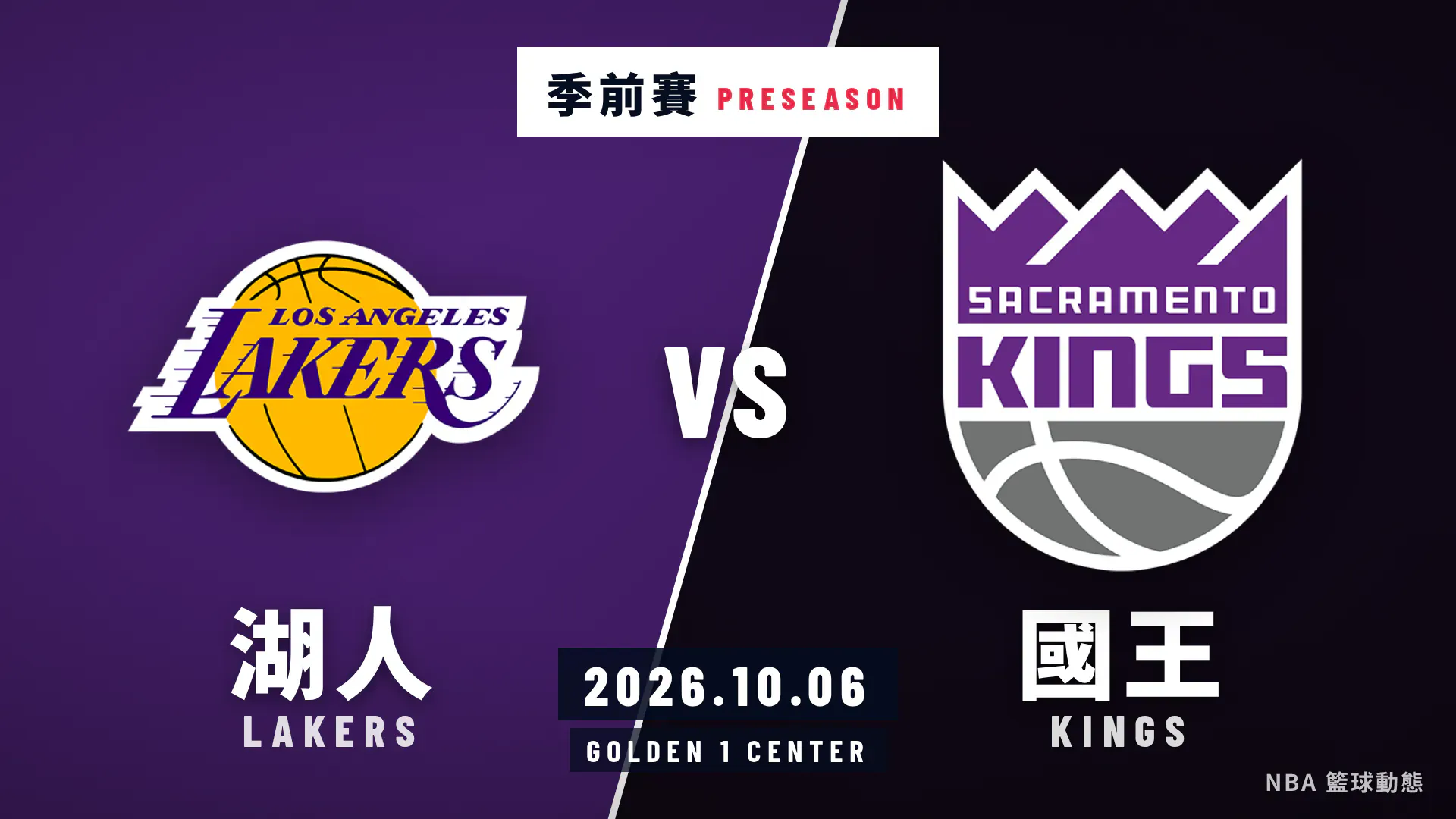 湖人對國王 2026 年 10 月 6 日季前賽賽後戰報封面